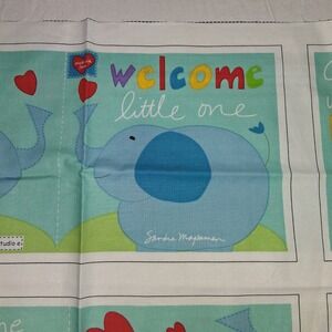 Studio E Magsamen Welcome Little One Elephant Soft Cloth Book Fabric Panel